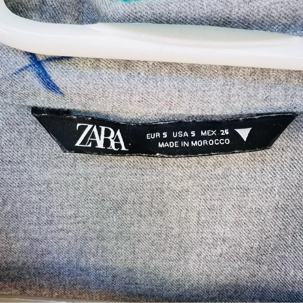 ZARA FLANNEL BUTTON DOWN BABY DOLL DRESS TIERED WITH POCKETS GRAY SIZE SMALL